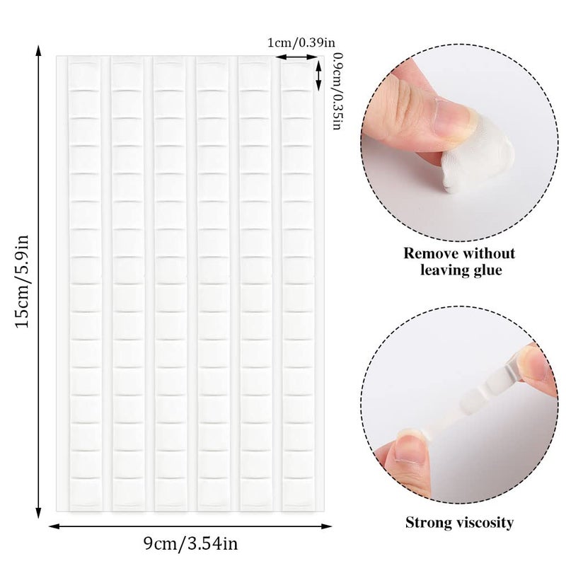 SUMAJU 408 Pcs Adhesive Sticky Tack Putty, Removable Putty Mounting Putty Reusable Wall Safe Tack Putty for Wall Hanging Pictures Poster Museum, Cleaning, Nail (White) - Image 2